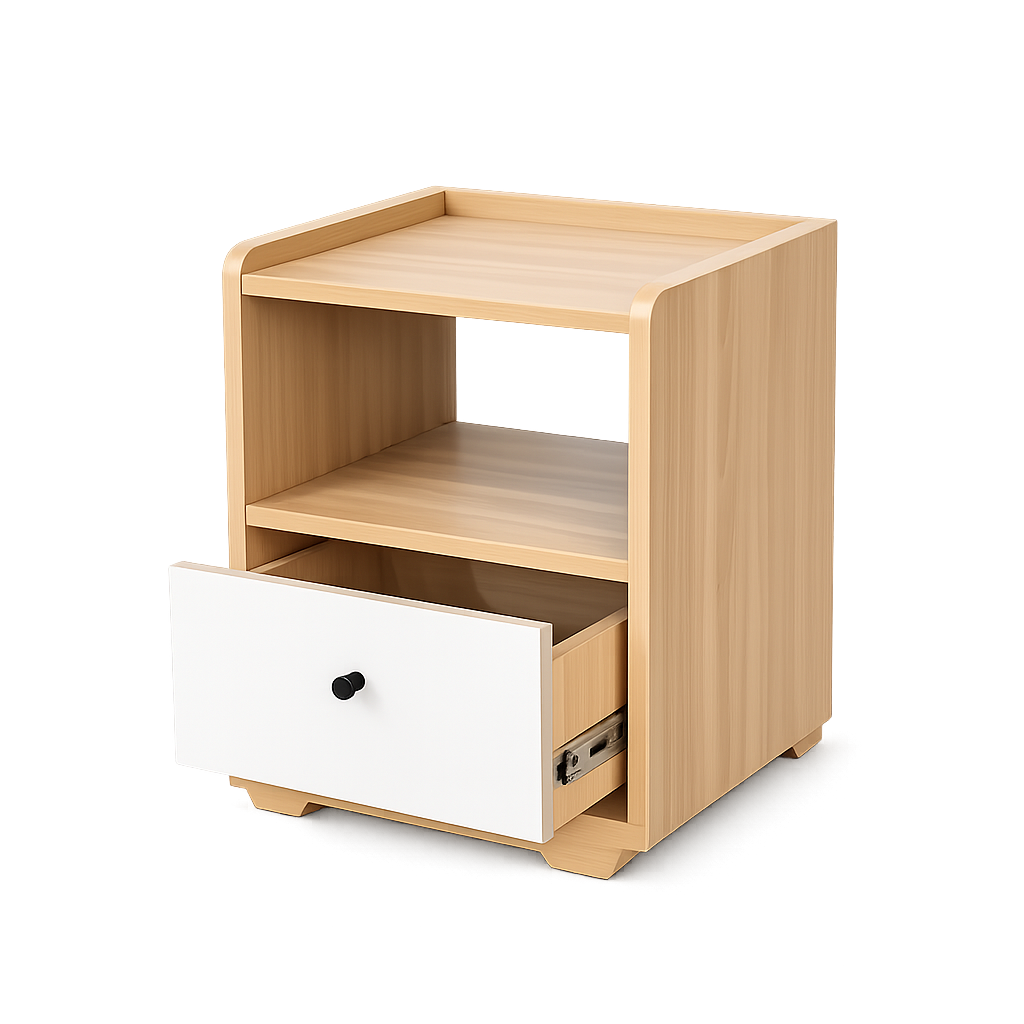 Side Table Core 1 Drawer Plus Due White