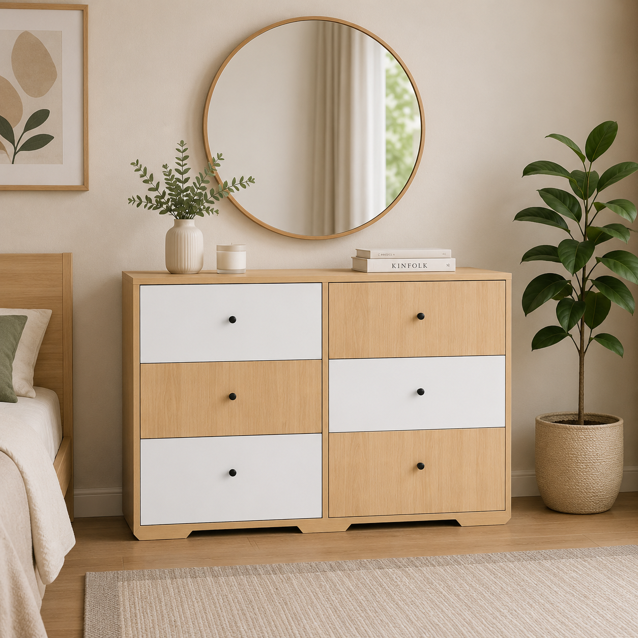 Dresser Core 6 Drawer Due White